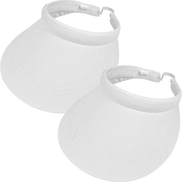 2 Pack Sun Visors Women Wide Brim Clip On Summer Hats UV Protection - Picture 1 of 7